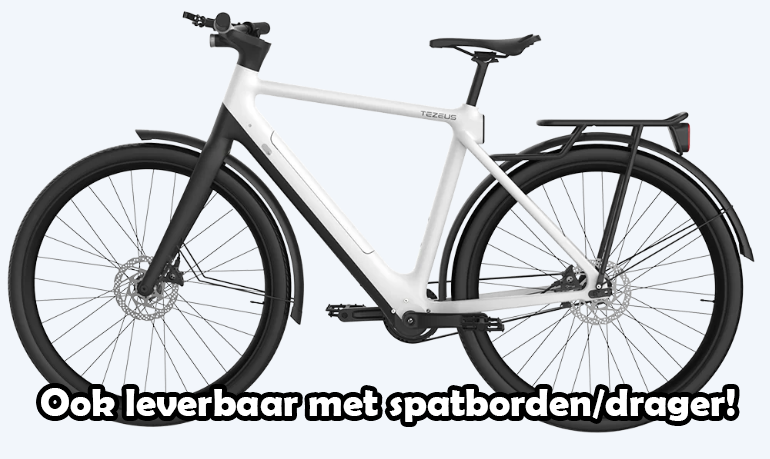 Tezeus C8 Automatic 3-speed Carbon design e-bike Kleur: zwart - Afbeelding 5