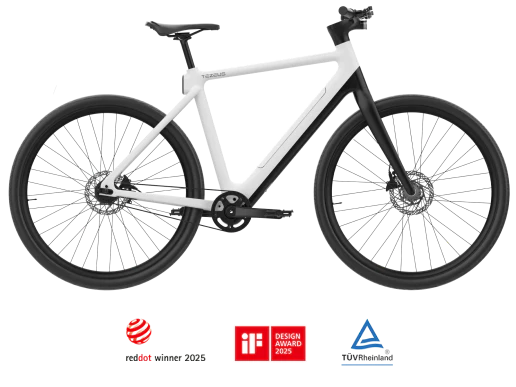 Tezeus C8 Automatic 3-speed Carbon design e-bike Kleur: Wit