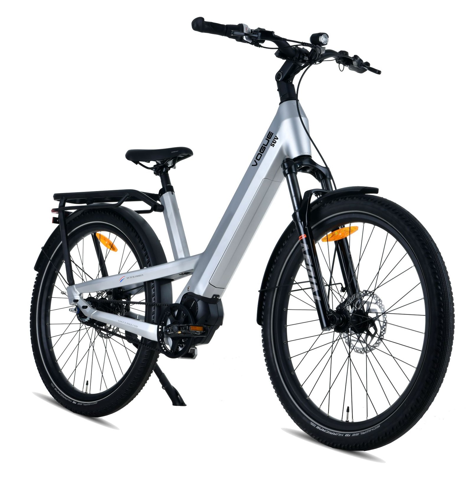 Vogue SUV e-bike grijs met Shimano Middenmotor, Gates riemaandrijving + 720wh accu!