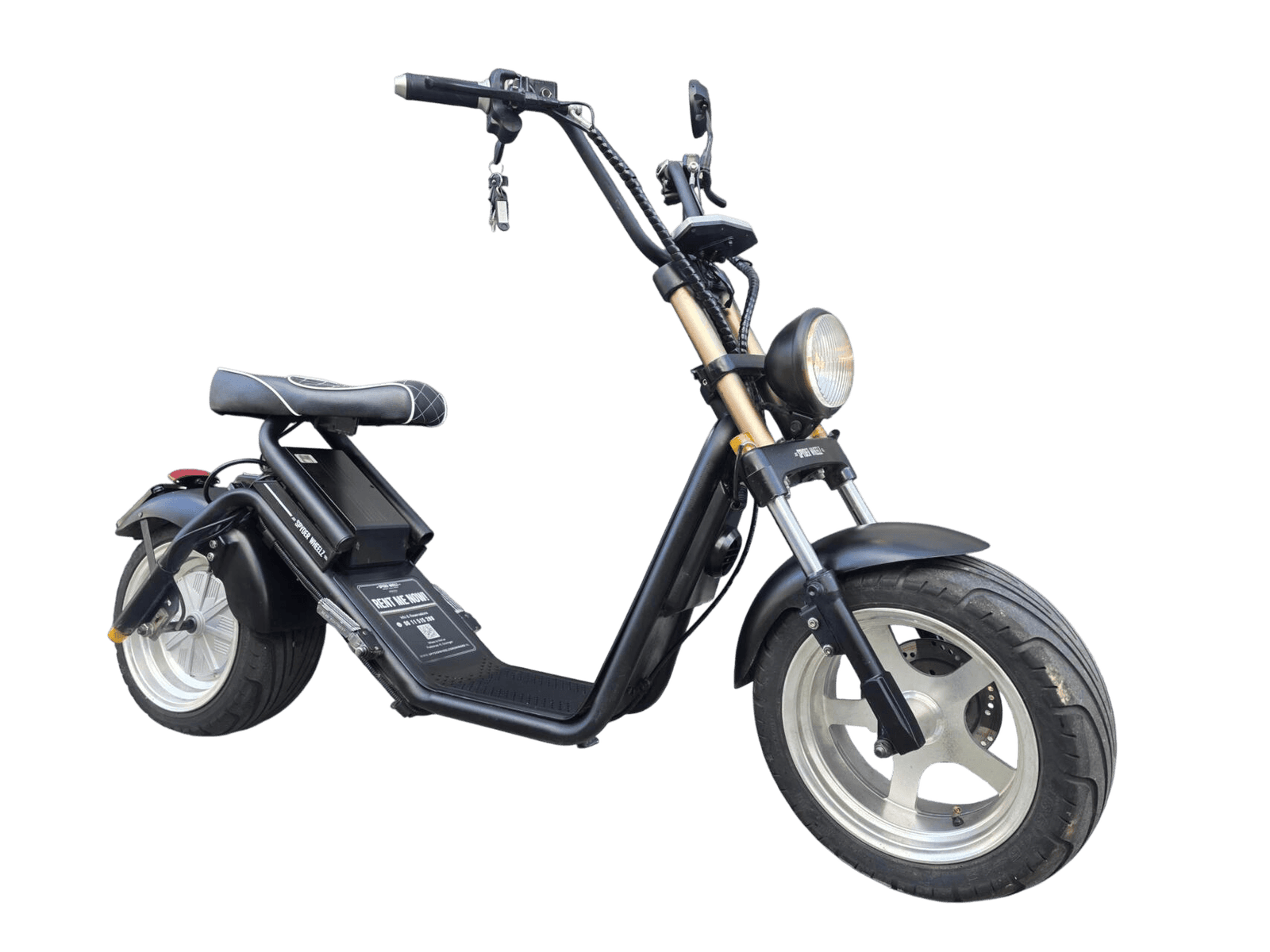Nette Spyder Wheelz E-Chopper Elektrische scooter Zwart