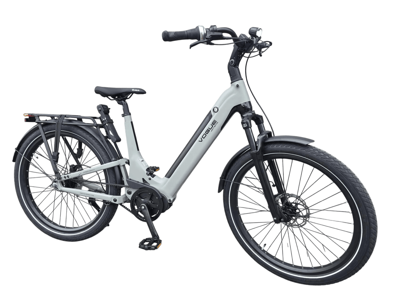 Vogue Artemis Matt Grey 2026 Volgeveerde elektrische fiets met riemaandrijving en middenmotor!