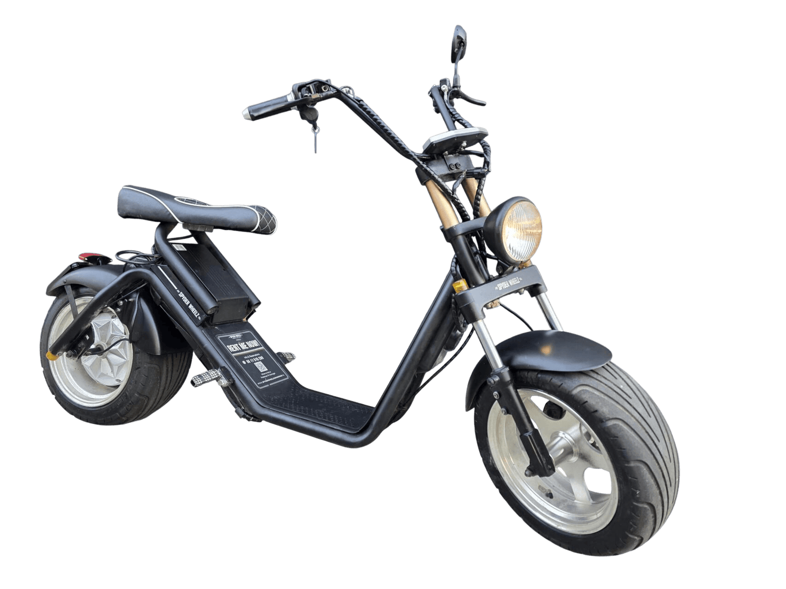 Nette Spyder Wheelz E-Chopper Elektrische scooter Zwart
