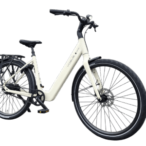 Vogue Motion Matt Sand White 2026 e-bike met riemaandrijving en automatische versnelling!